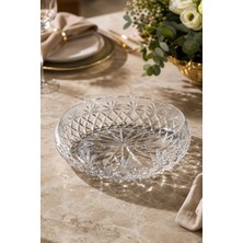 Kristal Market El Yapımı Kristal Palm Desenli 28 cm Dekoratif Sunumluk Kase
