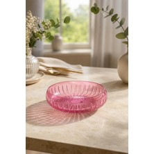 Kristal Market El Yapımı Kesme Kristal Vertical Desen 28 cm Dekoratif Sunumluk Sofra Sunum Kasesi