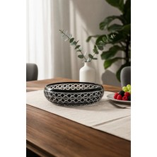 Kristal Market El Yapımı Kristal Bodrum Oval Desen 28 cm Dekoratif Sunumluk Sofra Sunum Kasesi