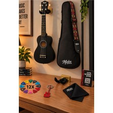 Midex Ukx-901bk Siyah Soprano Ukulele (Askı Çanta Metod Pena)