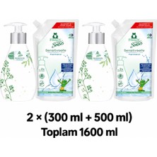 Frosch Panthenol Hassas Sıvı El Sabunu 2 Set (2 x 300 ml Şişe + 2 x 500 ml Dolum, Toplam 1.600 Ml)