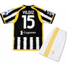 Mmt Spor Uventus Kenan Yıldız 15 Numara 2024-2025 Yeni Sezon Futbol Forması Çocuklara Özel 2li Set (Beyaz-Siyah)