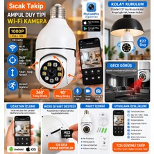 Sıcak Takip E27 Ampul Duy Tipi Wi-Fi Ptz Kamera 360° Hareket Algılama ve Uzaktan Izleme