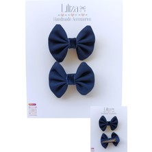 Liliza Accessories Lacivert Mini Fiyonk 2li Çocuk Klips Toka Seti