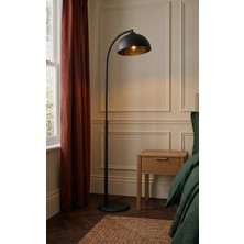 Avizade Nebula Siyah Metal Retro Lambader-Modern Salon Aydınlatması-Eğimli Başlıklı Dekoratif Köşe Lambası