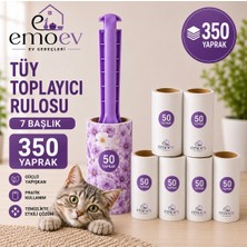 Emoev Tüy Toplayıcı Rulo Seti 7 Başlık 350 Yaprak Kedi Köpek Tüyü ve Toz Toplayıcı