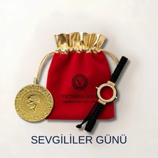 Victoria Gold Yarım Altın Eski Tarihli Kulplu 22 Ayar Altın Bileklik Hediye