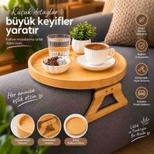 Tunay Bambu Koltuk Kenarı Yuvaklak Sunumluk