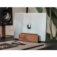 Clue Ahşap Dikey Laptop Standı Masaüstü Düzenleyici Keçe Kaplamalı Laptop Tutucu