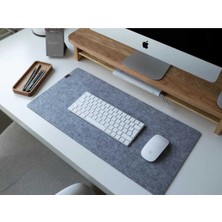 Clue 40X60 cm Premium Keçeli Desk Pad Mousepad Klavye Altlığı Koruyucu-Dalgalı Gri