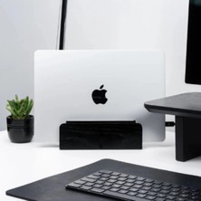 Clue Ahşap Dikey Laptop Standı Masaüstü Düzenleyici Keçe Kaplamalı Laptop Tutucu