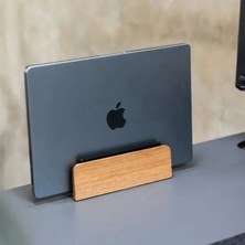 Clue Ahşap Dikey Laptop Standı Masaüstü Düzenleyici Keçe Kaplamalı Laptop Tutucu