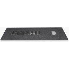 Clue Keçe Masa Pad 90X45 cm – Seo Uyumlu Antrasit Masa Koruyucu Sümen, Klavye Mousepad