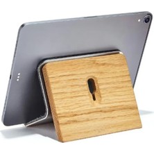 Clue Ahşap Tablet Standı Masaüstü Tablet Tutucu Keçe Detaylı iPad Pro Air Mini Uyumlu Stand-Natural