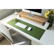 Clue 30X90 cm Premium Keçeli Desk Pad Mousepad Klavye Altlığı Koruyucu-Dalgalı Yeşil 1