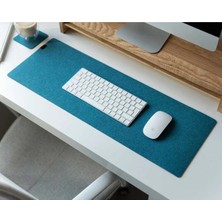 Clue 25X70 cm Premium Keçeli Desk Pad Mousepad Klavye Altlığı Koruyucu-A.mavi