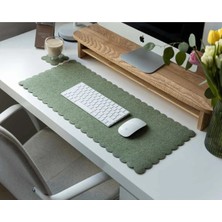 Clue 30X60 cm Premium Keçeli Desk Pad Mousepad Klavye Altlığı Koruyucu-Dalgalı Yeşil