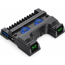 Cosmostech CS4-151 Ps4 Soğutucu Dikey Stand ve Çift Kol Şarj Istasyonu – Ps4 Slim Pro Uyumlu 3 Fanlı 12 Oyun Yuvalı