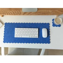 Clue 30X90 cm Premium Keçeli Desk Pad Mousepad Klavye Altlığı Koruyucu-Mavi