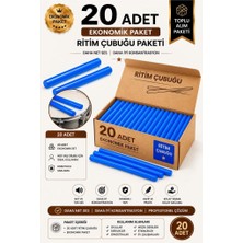 Midex ÖRF-BT-25BL-10X Mavi Ritim Çubuğu Örf Aletleri Seti 25 cm Karbon Fiber Toptan Paket (10 Çift Tek Renk)