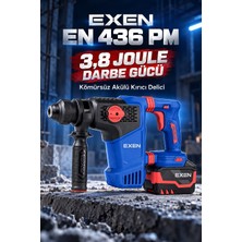 Exen En 436 Pm 21V Kömürsüz Akülü Kırıcı Delici Matkap – 3,8 Joule, 26 Mm, 2 Akülü 6,0 Ah Set
