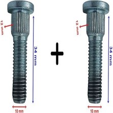Atv Bijon M10-1,25-12,5-34 mm Öm 2 Adet Erpilsan Elektronik