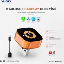 Global Xuda Sunix Carplay Android+İos Apple iphone Uyumlu Otomatik Tak ve Çalıştır Orijinal Carplay Minik Yeni Nesil Son Teknoloji Basit Kurulum Lisanslı