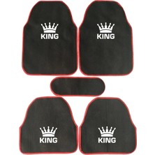 Evanda King Siyah Halıfleks 5 Parça Paspas Seti