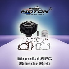 Moton 100CC Cub Komple Silindir Seti - Mondial Sfc, Kuba Ege, Falcon Uyumlu (Piston Segman Conta Dahil)