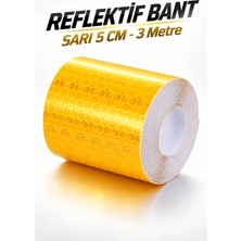 3 Metre Tüvtürk Onaylı Reflektörlü Reflektif Fosforlu Şerit Bant Reflekte Ikaz Bandı Sarı