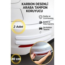 Karbon Desenli Araba Tampon Koruyucu 2'li Set – Çizik ve Darbe Önleyici Esnek Koruma Şeridi