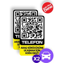 Meo 2'li Paket - Numarasız Numaratör - Qr Kodlu Araç Numaratörü - Araç Içi Park Telefon Numarası (Dikey)