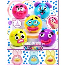Oyuncak Sahili Smushers Xl Boy Squishy Suratı Skuşi 2 Adet Birden Gülen Yüzler ve Tavşan Sevimli Yüz Squıshy Süpriz Viral Oyuncak Sukuşi Smushers Jelly Maltoz