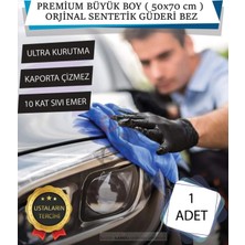 1 Adet Sentetik Güderi Bez 50X70 cm 158 gr Araba ve Ev Temizliğinde, Büyük Boy Tüm Yüzeyler Için