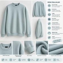 3iplik Şardonlu Extra Kalın Yumuşacık Içi Polarlı Tüylenme Bitlenme Yapmaz Oversize Geniş Kesim Bisiklet Yaka Sweatshirt Baskısız Düz Renk Sade Ünisex Model Hem Kadın Hem Erkek Kullanabilir