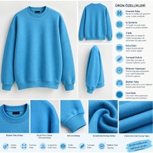 3iplik Şardonlu Extra Kalın Yumuşacık Içi Polarlı Tüylenme Bitlenme Yapmaz Oversize Geniş Kesim Bisiklet Yaka Sweatshirt Baskısız Düz Renk Sade Ünisex Model Hem Kadın Hem Erkek Kullanabilir