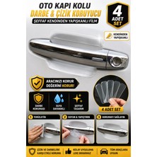 Oto Kapı Kolu Darbe ve Çizik Koruyucu Şeffaf Kendinden Yapışkanlı Film 4 Adet