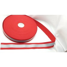 4,0 cm Genişliğinde 5 Metre Uzunluğunda Dikilebilen Kırmızı Fosforlu Polyester Reflektör Şerit