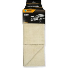 (1 Adet) 2314 Bej Lazer Kesim Mikrofiber Oto Kurulama Temizlik Pasta ve Cila Bezi 40X60 Cm.