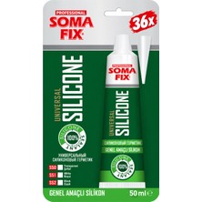 36 Adet (1 Koli) Somafix S50 Genel Amaçlı Tüp Silikon Şeffaf 50ML