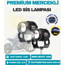 OtoÇizgi Motosiklet Fanlı Sis Farı Çift Renk Sarı-Beyaz Scooter Araç LED Lamba 8V-85V Projektör Metal 2 Ad