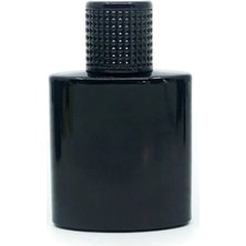 Parfüm Şişesi 100 ml (3 Adet ) Özel Siyah Elips Kolay Kapama Boş Şişe