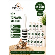 Emoev Tüy Toplayıcı Rulo Seti (15 Başlık / Toplam 750 Yaprak) - Yüksek Yapışkanlı Kedi Köpek Tüyü, Koltuk ve Kıyafet Temizleme Rulosu