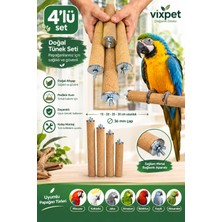 Vixpet Venty 4'lü Pedikür Papağan Tüneği Çapı 36 mm | Macaw | Kakadu | Jako | Amazon | İskender | Kumlu Tünek - Zımpara Tünek