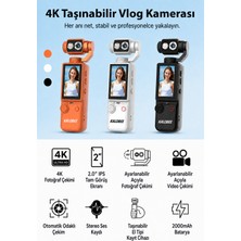 Kalobee Pocket3 Pro 4K Ultra Hd El Tipi Kamera 180° Döner Başlıklı Otofokus Vlog Kamerası Dokunmatik Ekranlı Cep Kamerası