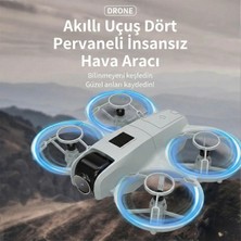 R11 Drone Kameralı Telefon Kontrollü Uzaktan Kumandalı Pervane Korumalı Mini Drone [çift Pilli] 14+ Yaş