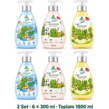 Frosch Kids Senses Çocuk Sıvı Sabun Seti 2 Set – 6 x 300 ml (Toplam 1800 Ml)