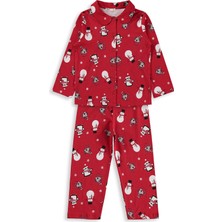 Civil Girls Kardan Adam Baskılı 10-13 Yaş Pijama Takımı - Kırmızı