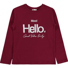 Civil Girls Hello Baskılı 10-13 Yaş Sweatshirt Km - Bordo