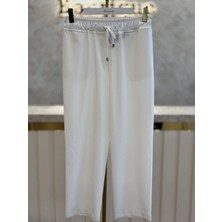 Sentez SZ-5660-E Ekru Renk Vega Beli Lastikli Pantolon